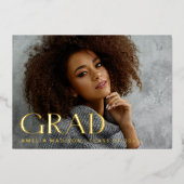Carte de Faire-part photo moderne Bold Classy Grad (Recto)