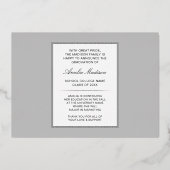 Carte de Faire-part photo moderne Bold Classy Grad (Verso)