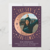 Carte de Faire-part photo rose Gold Moon Graduatio (Devant)