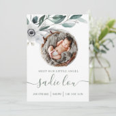 Carte de Faire-part photo Statistiques de naissanc (Debout devant)