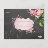Carte de faire-part PixDezines tableau noir + rose (Dos)