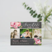 Carte de faire-part PixDezines tableau noir + rose (Debout devant)