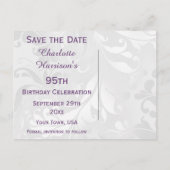 Carte de faire-part pour 95e anniversaire avec dam (Dos)