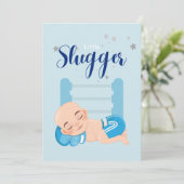 Carte de Faire-part pour bébé petit garçon (Debout devant)