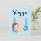 Carte de Faire-part pour bébé petit garçon (Debout devant)