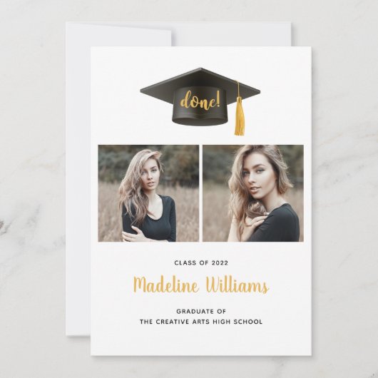 Carte de Faire-part pour Casquette de 3e année pho (Devant)