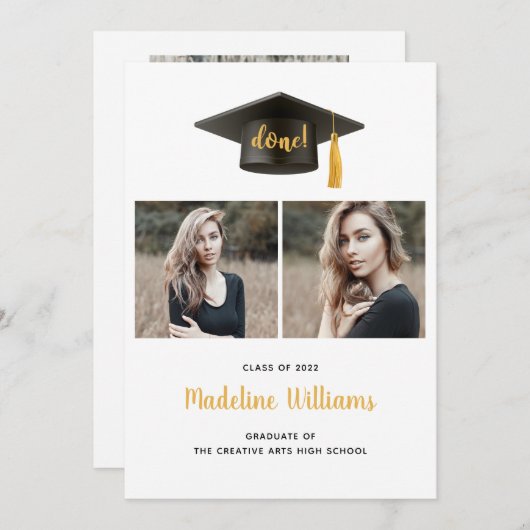 Carte de Faire-part pour Casquette de 3e année pho (Devant / Derrière)