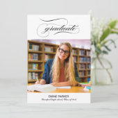 Carte de Faire-part pour diplômés de script photo (Debout devant)
