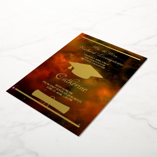 Carte de Faire-part Red Galaxy Gold (Rotation)