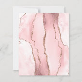 Carte de Faire-Part Rose Gold et Agate Rose Bon Ma (Dos)