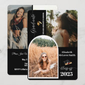 Carte de Faire-part senior 2025 - Graduat minimali (Devant / Derrière)