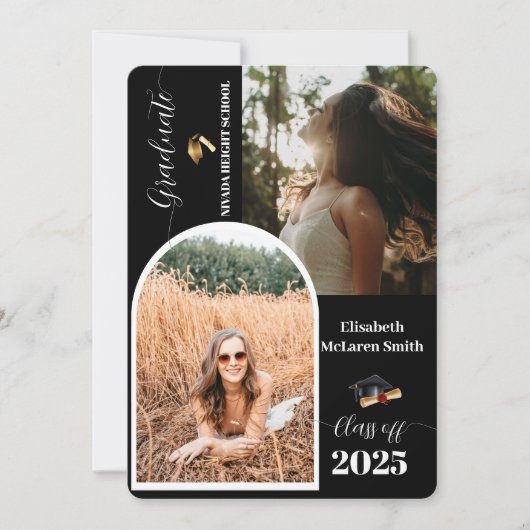 Carte de Faire-part senior 2025 - Graduat minimali (Devant)