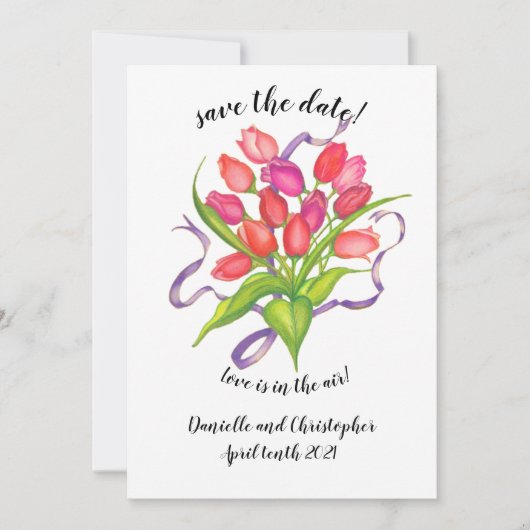 Carte de Faire-part Tulip Bouquet moderne (Devant)