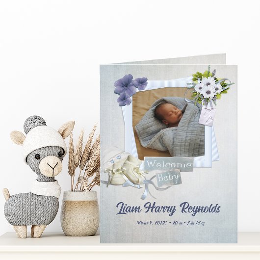 Carte de Faire-part turquoise style Shabby