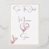 Carte de Faire-Part Violet Fleurs Blanc (Verso)