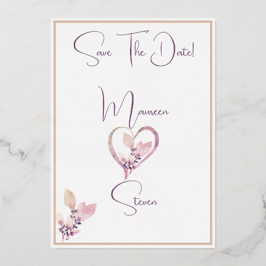 Carte de Faire-Part Violet Fleurs Blanc (Verso)