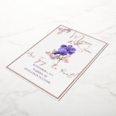 Carte de Faire-Part Violet Fleurs Blanc (Rotation)