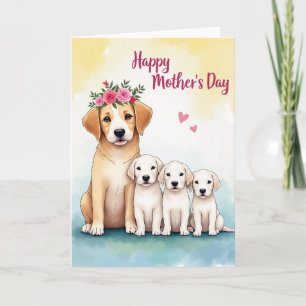 Carte de famille de chien à l'aquarelle