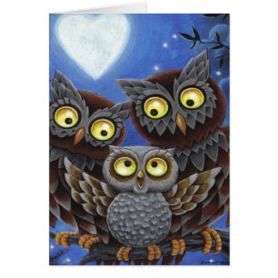 Carte de famille de hibou