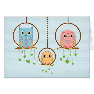 Carte de famille de hibou