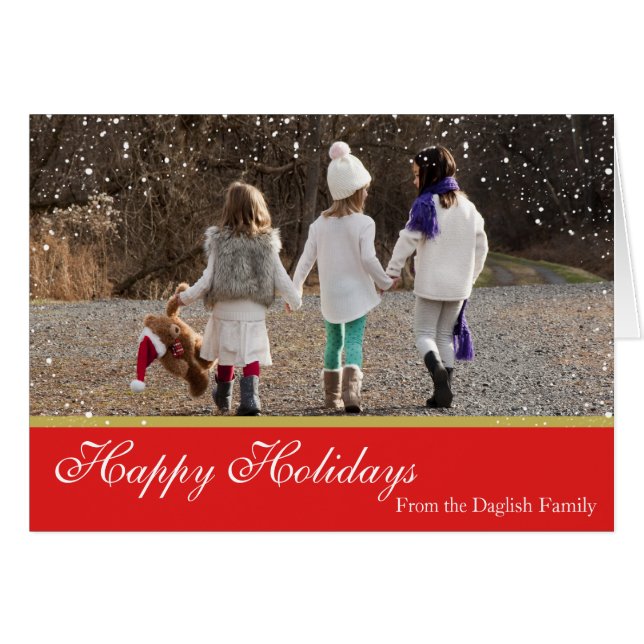Carte de famille de Noël enneigé (Devant horizontal)