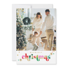 Carte de famille de Noël Gold Sparkle
