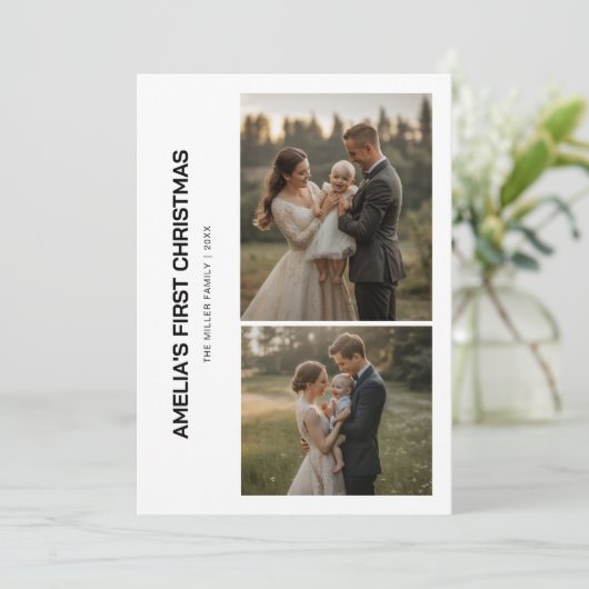 Carte de famille de Noël pour bébé (Debout devant)