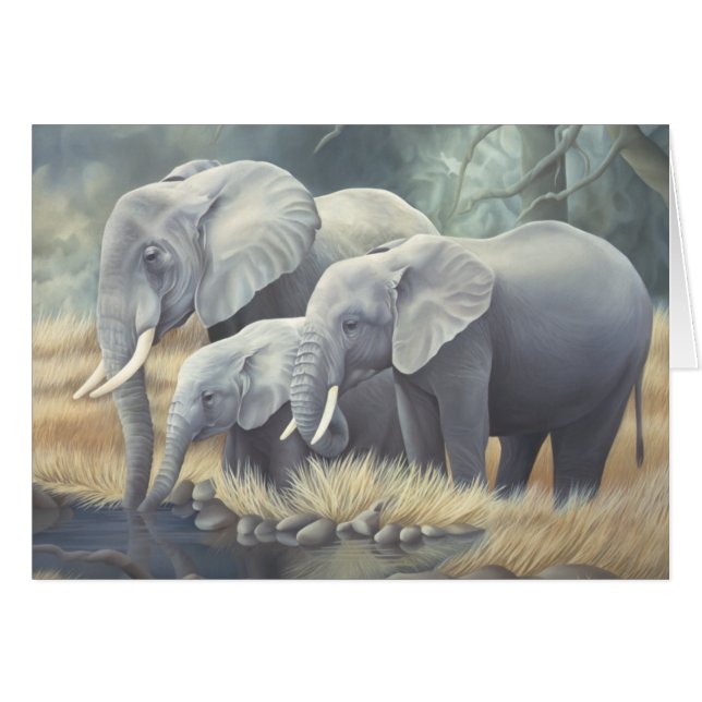 Carte "de famille d'éléphant" (Devant horizontal)