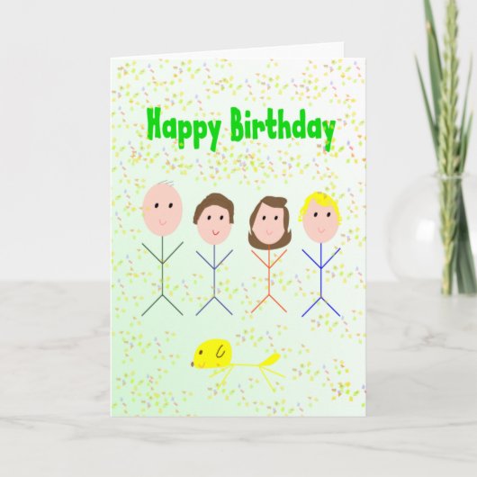 Carte de famille joyeux Anniversaire (Devant)