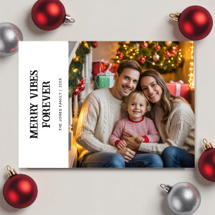 Carte de famille neutre « Merry Vibes Forever »