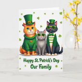 Carte de famille Saint-Patrick pour chats (Fleur jaune)