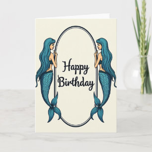 Carte de Fantaisie d'Anniversaire Azur