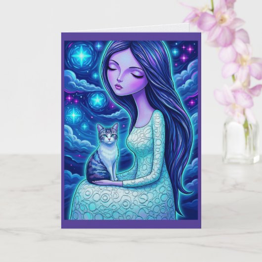 Carte de fantaisie de Noël Vierge de Lune d'Hiver (Orchidée)