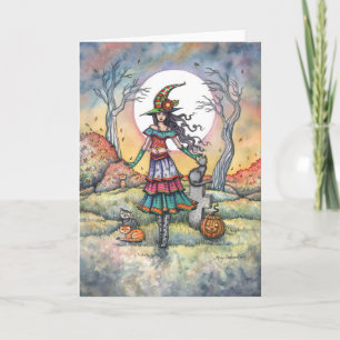Carte de fantaisie d'Halloween de sorcière de Terr