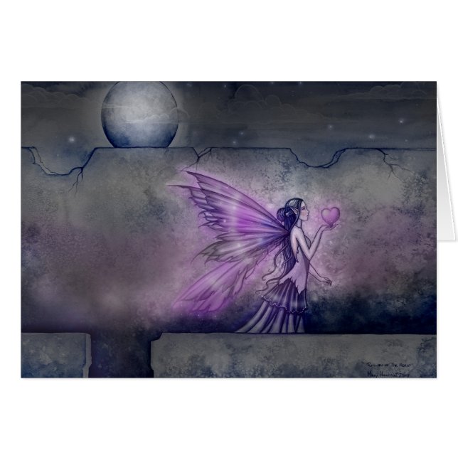 Carte de fantasy d'art de fée violette (Devant horizontal)