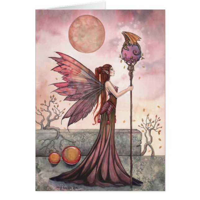 Carte de fantasy de fée et de dragon (Devant)