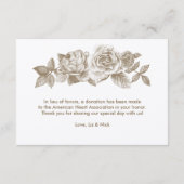 Carte de faveur de croquis de rose en sépia (Dos)