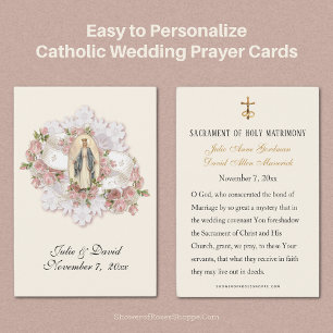 Carte de faveur de mariage catholique de la Vierge