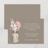 Carte de faveur de pot de Mason et de fleurs sauva (Devant / Derrière)