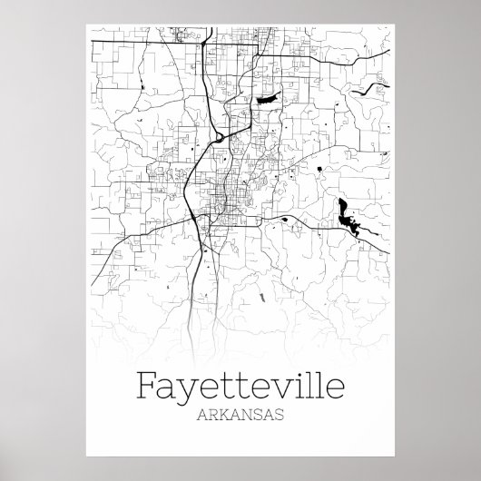 Carte de Fayetteville - Arkansas - Poster de carte (Devant)