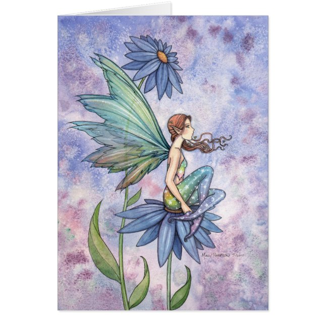 Carte de fée Blue Daisy par Molly Harrison (Devant)