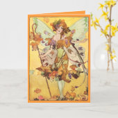 Carte de fée d'automne pour toutes occasions (Fleur jaune)