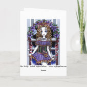 Carte de fée de fête de Noël de "houx" (Dos)