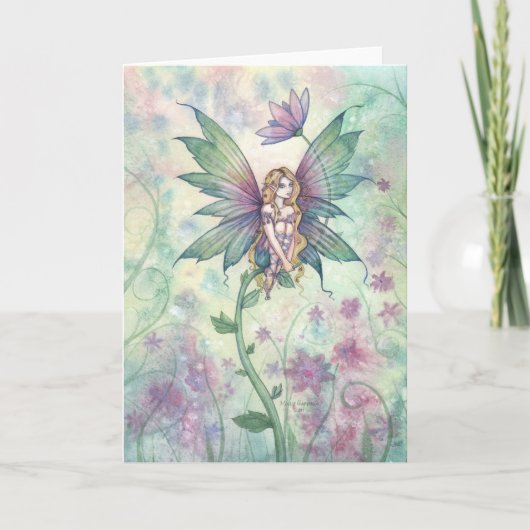 Carte de Fée de Fleur de Jardin Mystique (Devant)