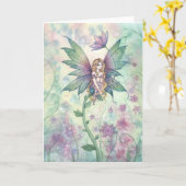Carte de Fée de Fleur de Jardin Mystique (Fleur jaune)