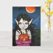 Carte de fée gothique de Halloween (Fleur jaune)