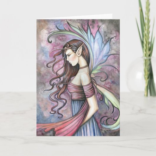 Carte de fée gothique Fée aquarelle (Devant)
