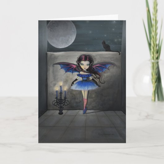 Carte de fée vampire gothique de petite danseuse (Devant)