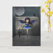 Carte de fée vampire gothique de petite danseuse (Fleur jaune)