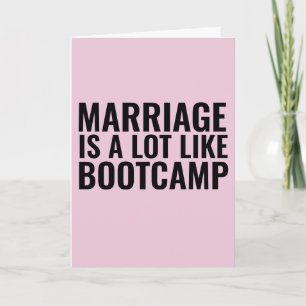 CARTE DE FÉLICITATION MARIAGE AMUSANTE, BOOTCAMP